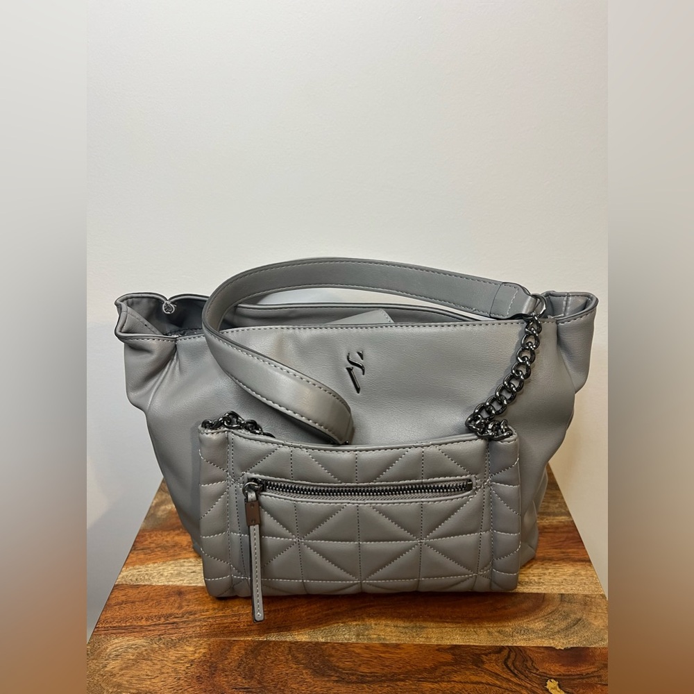 Simply Vera Wang Gray Rockbridge Tote Bag Handbag Purse